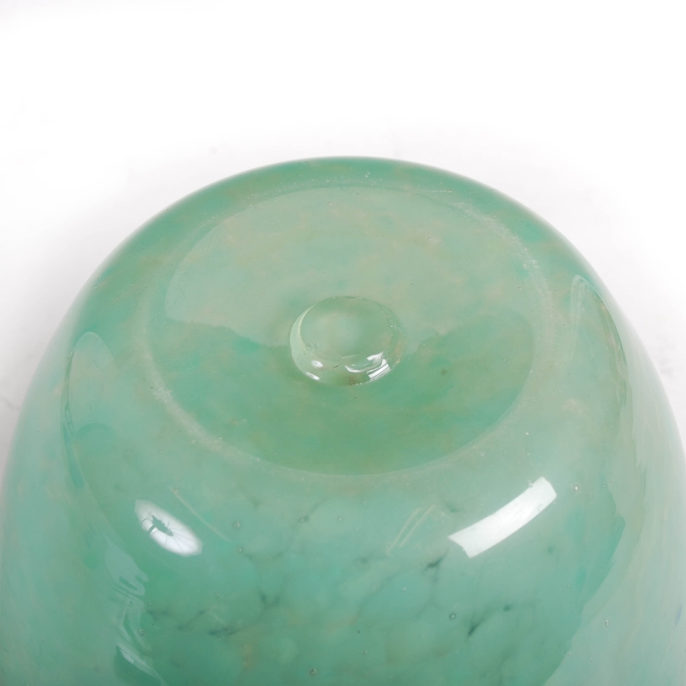 A Monart vase, shape A, mottled green glass, 21cm high. - Image 3 of 6