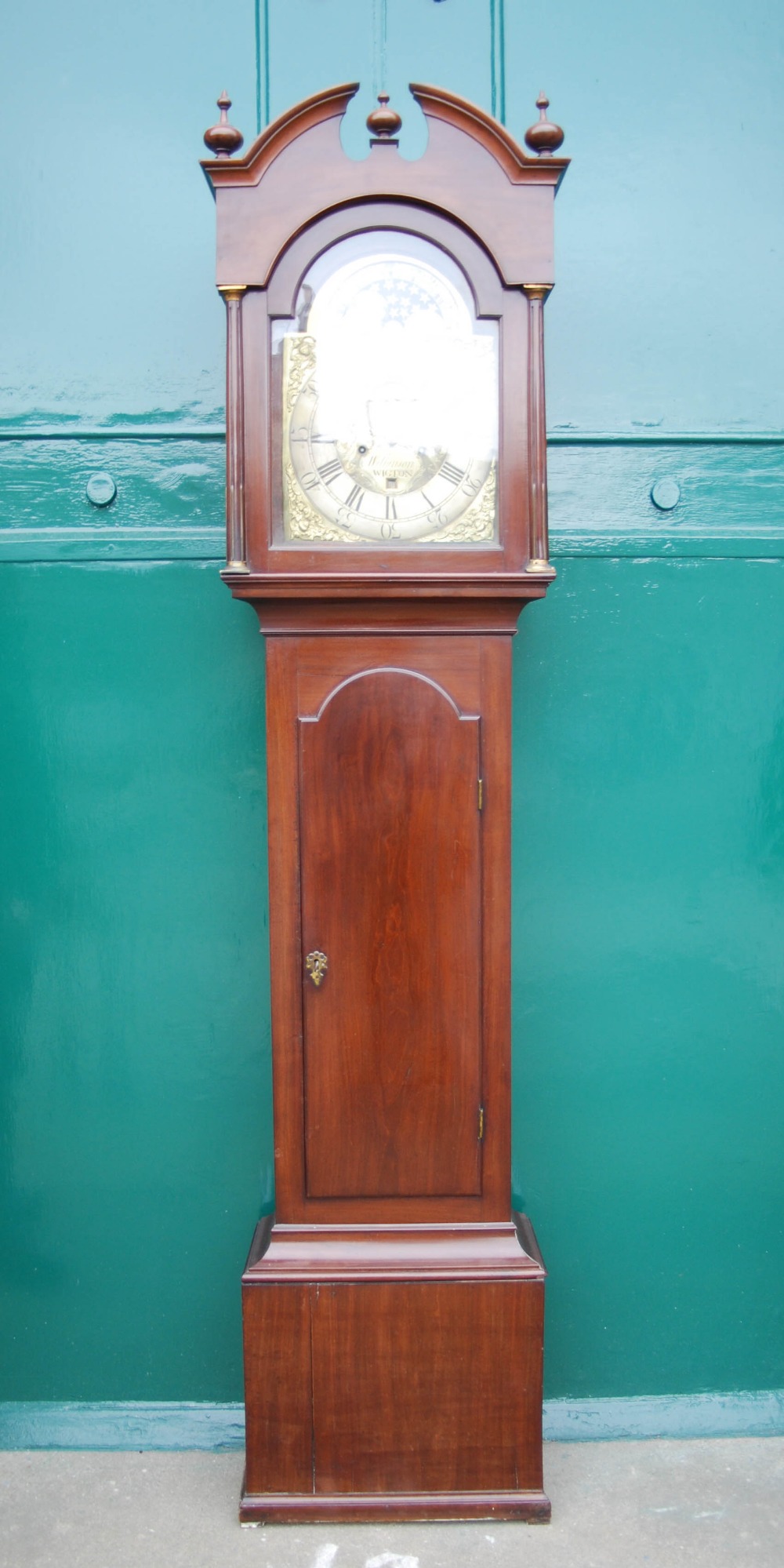 A George III mahogany longcase clock, Wilkinson, WIGTON, the brass dial with silvered chapter ring - Image 10 of 10