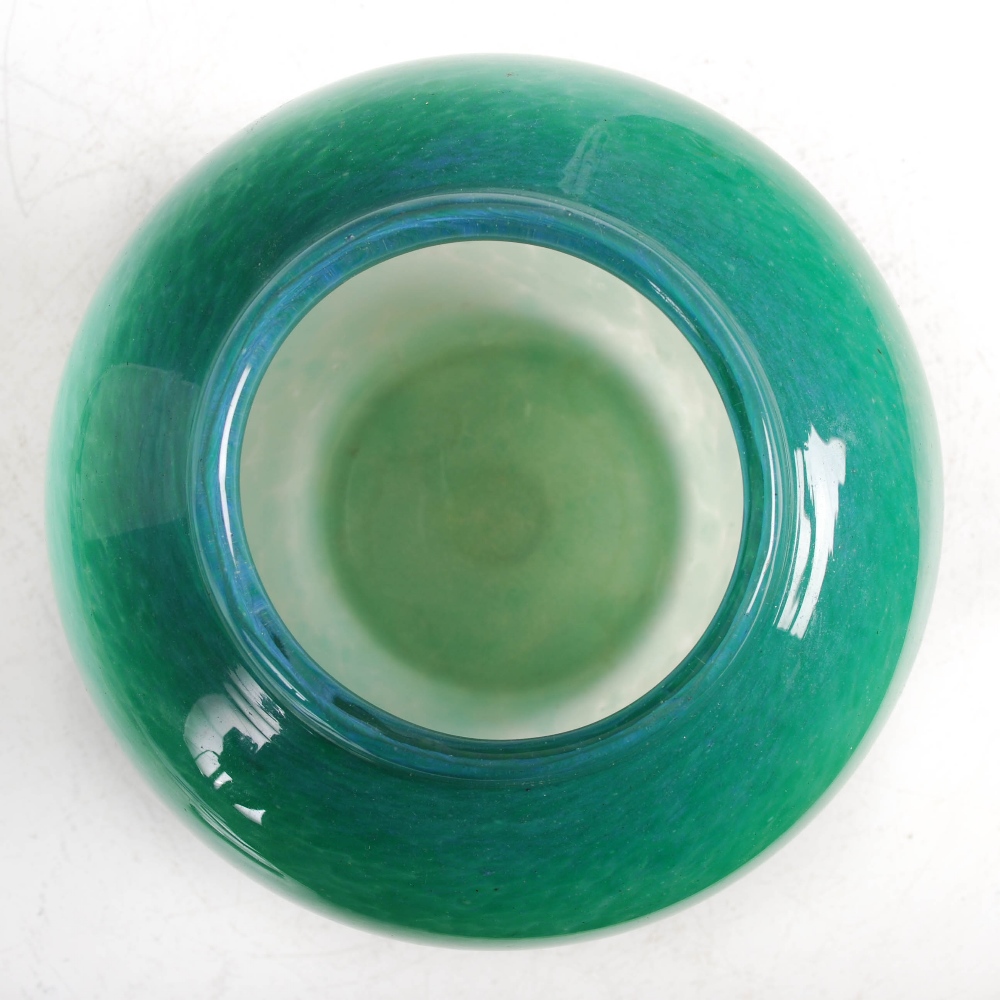 A Monart vase, shape A, mottled green glass, 21cm high. - Image 2 of 6