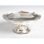 A George VI silver fruit bowl, Sheffield, 1946, makers mark of Walker & Hall, the rim with reeded,