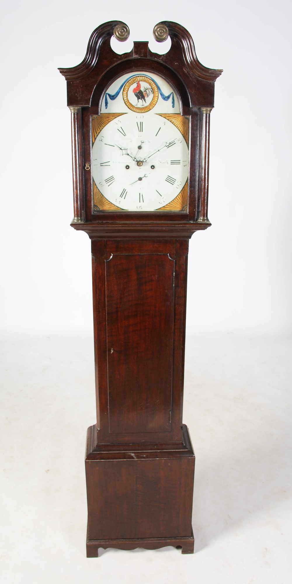A 19th century mahogany longcase clock, JAS. ROBERTSON, POMARIUM, Perth, the enamelled dial with