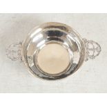 A George V silver quaich, Birmingham, 1918, makers mark of A.E.Jones, with hammered bowl and pierced