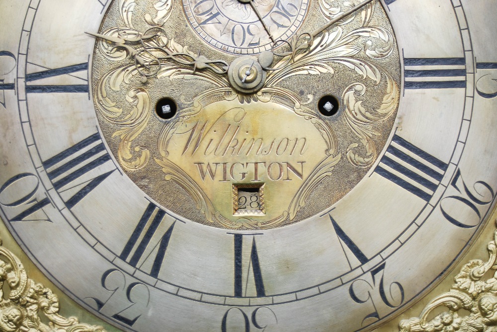 A George III mahogany longcase clock, Wilkinson, WIGTON, the brass dial with silvered chapter ring - Image 8 of 10