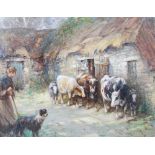 George Smith RSA (1870-1934) Going to pasture oil on canvas, signed lower right and inscribed on