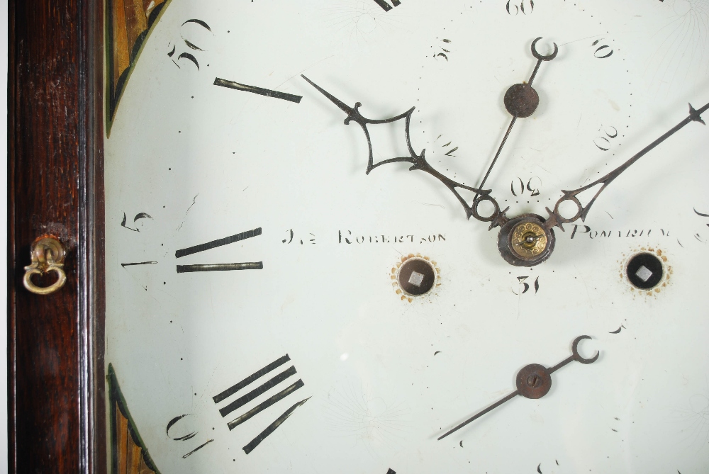 A 19th century mahogany longcase clock, JAS. ROBERTSON, POMARIUM, Perth, the enamelled dial with - Image 3 of 9
