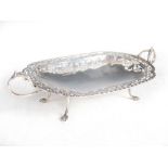 A George V silver twin handled dish, Sheffield, 1910, makers mark of J.R, of rounded rectangular