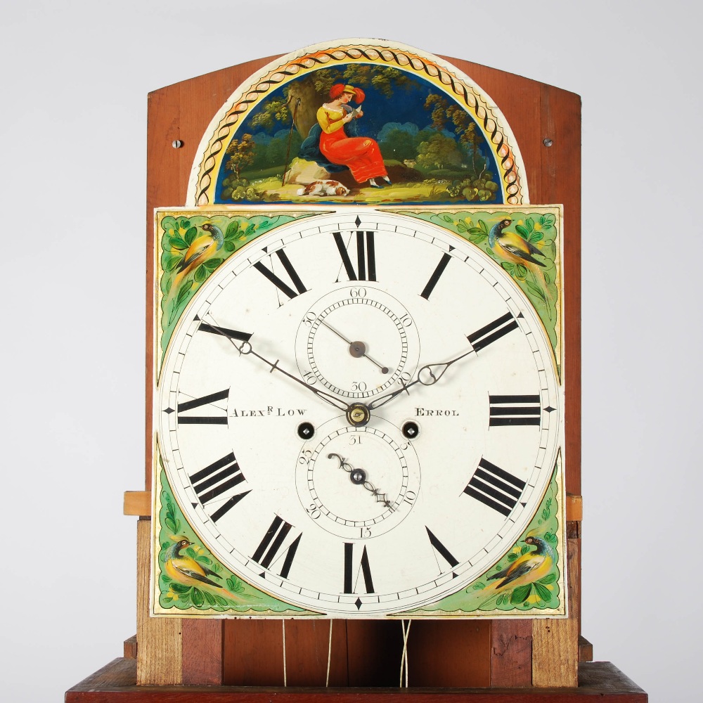 A 19th century mahogany longcase clock, ALEXR. LOW, ERROL, the enamelled dial with Roman numerals, - Image 5 of 7