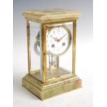 An Edwardian onyx and gilt metal mantle clock, the dial signed BROOK & SON, EDINBURGH, the white