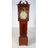 A 19th century Scottish mahogany longcase clock, the enamelled dial with Roman numerals,