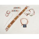 A group of North American Indian bead work items, late 19th/ early 20th century, to include; a