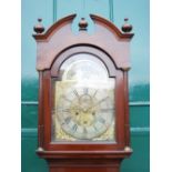 A George III mahogany longcase clock, Wilkinson, WIGTON, the brass dial with silvered chapter ring