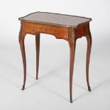 A late 19th/ early 20th century kingwood, marquetry and gilt metal mounted occasional table, the