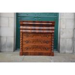 A 19th century mahogany Scottish chest, the rectangular top above three deep drawers and three