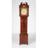 A 19th century mahogany long case clock, SHEDDEN, PERTH, the enamel dial with Roman numerals and two