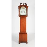 A 19th century oak longcase clock J. ROBERTSON, POMARIUM, PERTH, the enamelled dial with Roman and