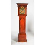 A George III oak longcase clock, the brass inlaid dial with a silvered chapter ring bearing Arabic