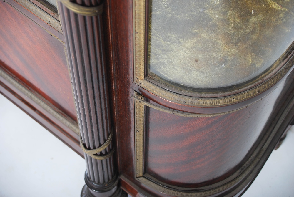 A late 19th century mahogany and gilt metal mounted display cabinet, the mottled red marble top - Bild 8 aus 11