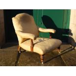 WITHDRAWN - A Victorian mahogany armchair,