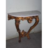 WITHDRAWN - A 20th century gilt wood Rococo style console table,