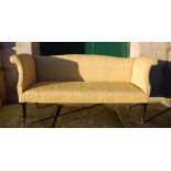 WITHDRAWN FROM SALE A 19th century Regency style mahogany sofa, the upholstered back, arms and seat