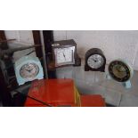 4 Retro mantle clocks to include Bakelite