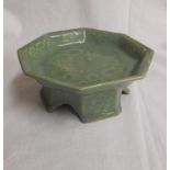 Early Chinese Celadon raised dish (restored) Approx 78mm high and 150mm wide.