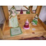 Porcelain Marie Antoinette and 2 Coalport lady figures