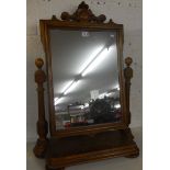 Large 19C oak swing mirror