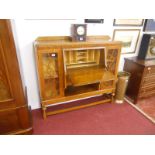 Oak bureau display cabinet