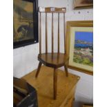 Child's 3 leg stick back chair