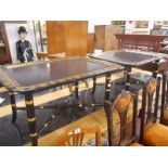 Pair of good quality lacquered and gilt tray tables