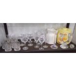 Collection of cut glass etc. (whole shelf)