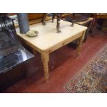 Victorian pine kitchen table with drawer