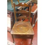 Early mahogany commode chair