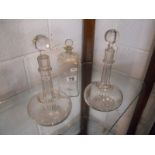 3 old decanters