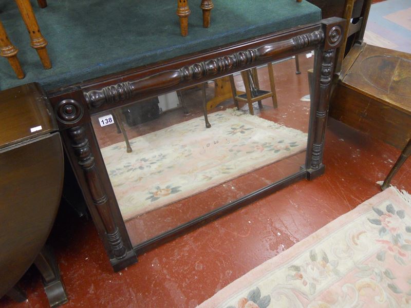 Victorian mahogany overmantle