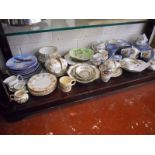 Shelf of china to include Coalport, Royal Doulton etc.