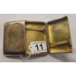Double lidded silver cigarette case - Approx. 150g