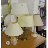 Collection of 5 table lamps