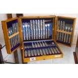 Cased canteen of cutlery