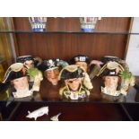 7 Royal Doulton character Toby jugs