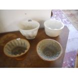 4 Victorian jelly moulds