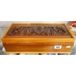 Carved wooden jewellery box