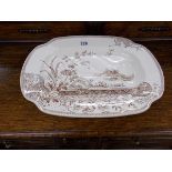 Large Victorian meat plate with blood reservoir