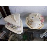 2 large 19C china cheese dishes