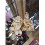 2 Oriental ivory / resin figures