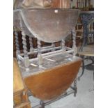 2 oak barley twist gate leg tables