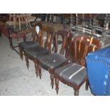 Set of 4 late Victorian mahogany dining chairs