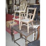 2 children's chairs and occasional table A/F