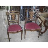 2 pretty inlaid chairs